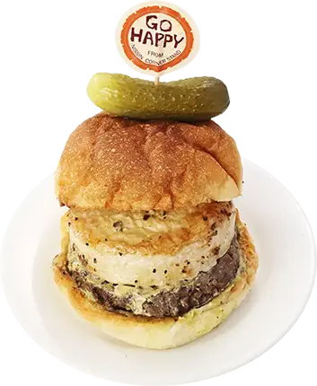 カマンベールチーズ＆シークワーサーソースのプレミアムバーガー